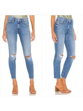 Mother Denim High Waisted Looker Ankle Fray in Spice it Up Size 28